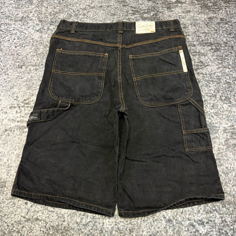 VTG Sean John Jorts Mens 38 Black Carpenter Baggy Utility Skater Shorts Y2K